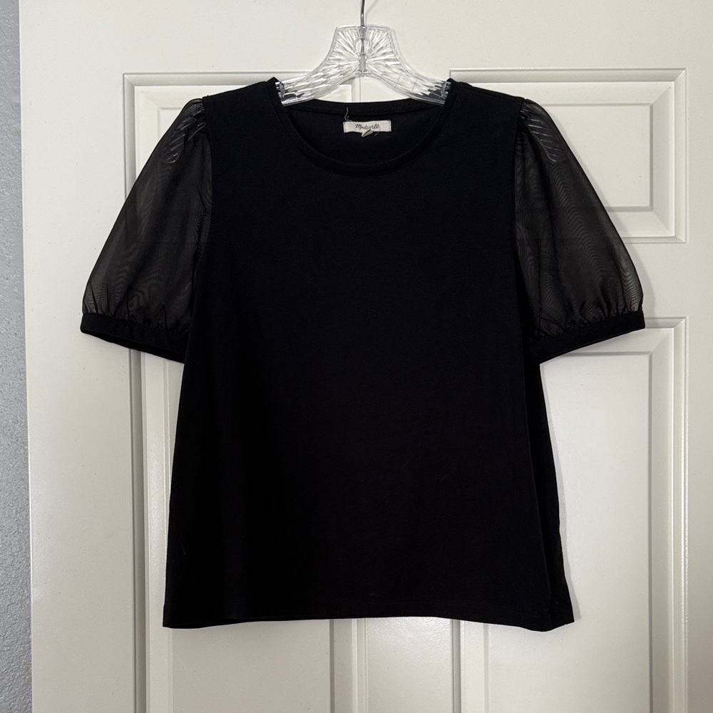 Madewell Sheer Sleeve Knit Top